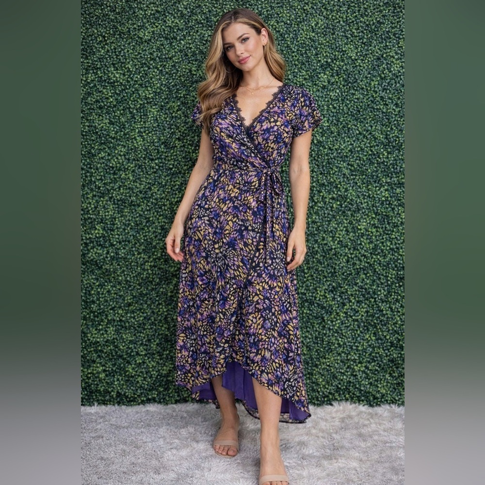 Nwt Catherine‎ malandrino 100% silk asymmetrical true wrap dress nwt